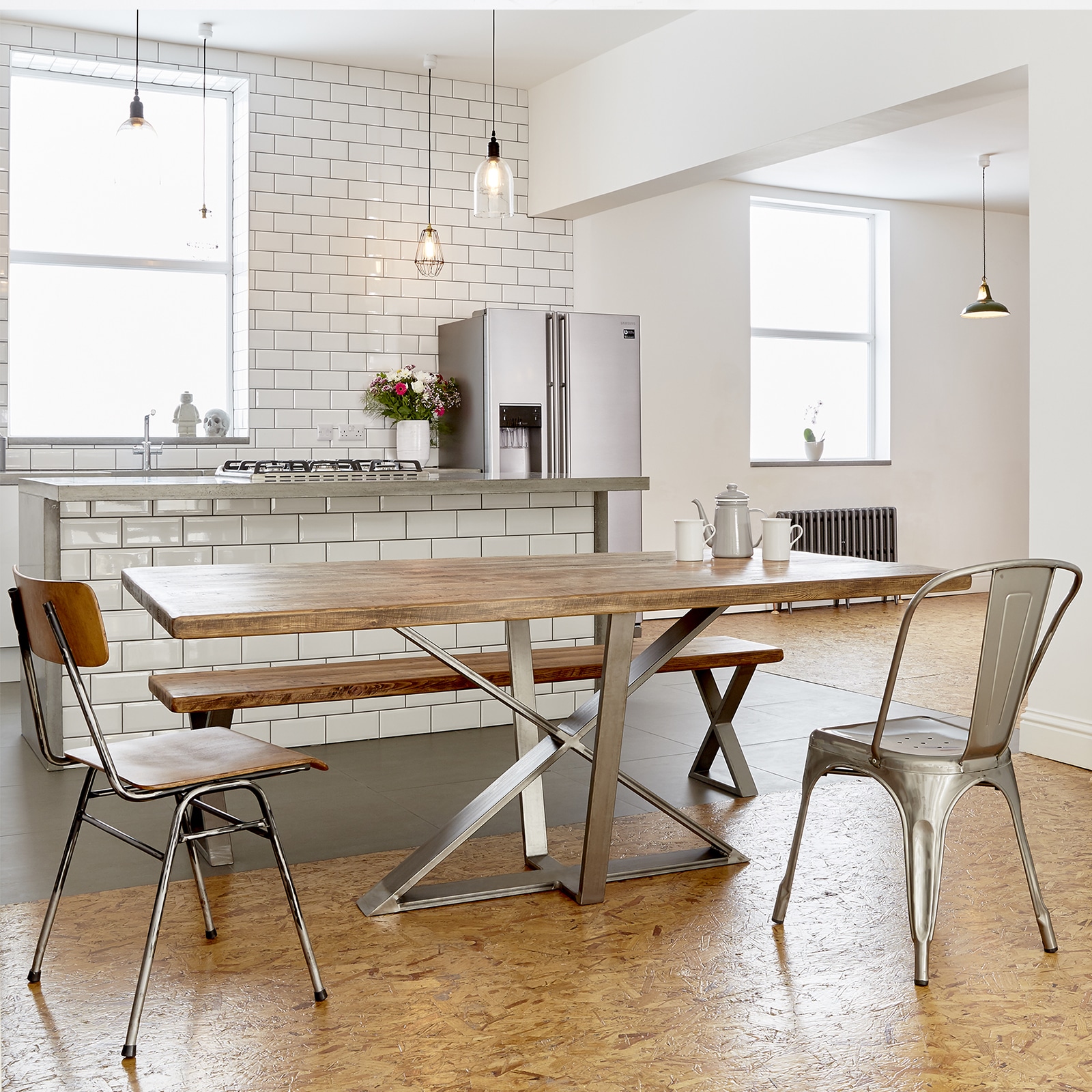 Reclaimed wood dining table