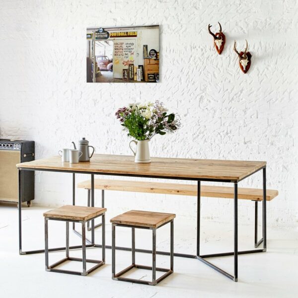 Industrial Rustic Reclaimed Wood Table - Y Base